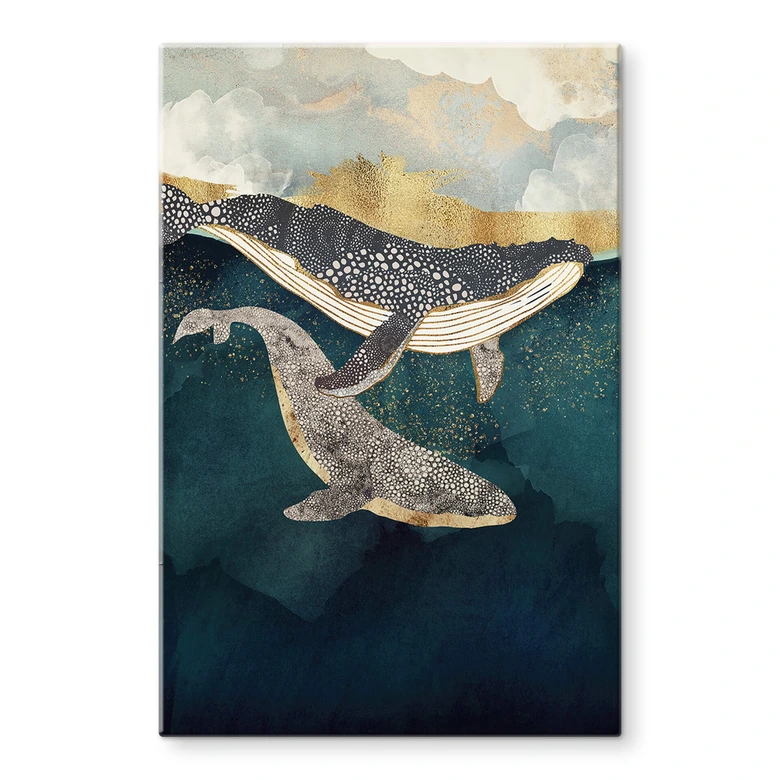 Glasschilderij SpaceFrog Designs - Walvissen 