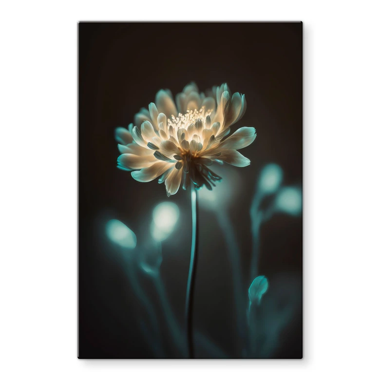 Tableau en verre Cœur de fleur lumineux - Treechild 