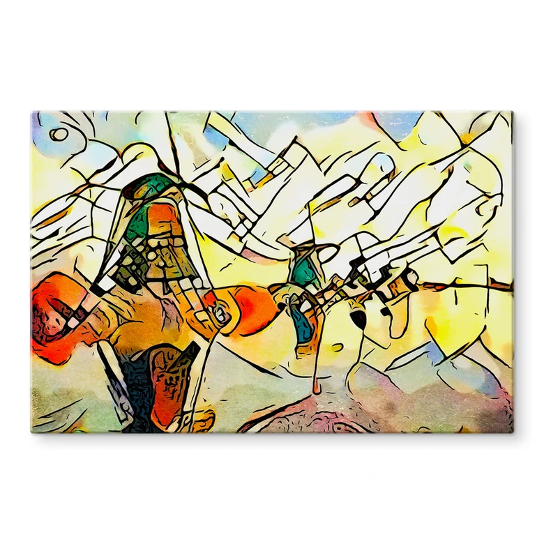Glasbild Zamart - Kandinsky trifft Niederlande Windmühlen 