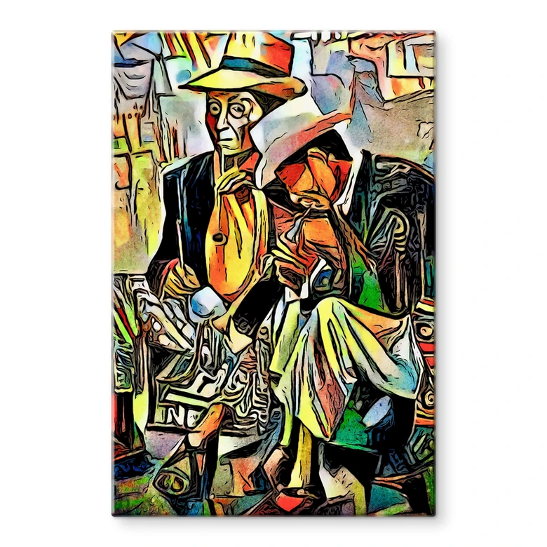 Glasbild Zamart - Zwei Musiker 