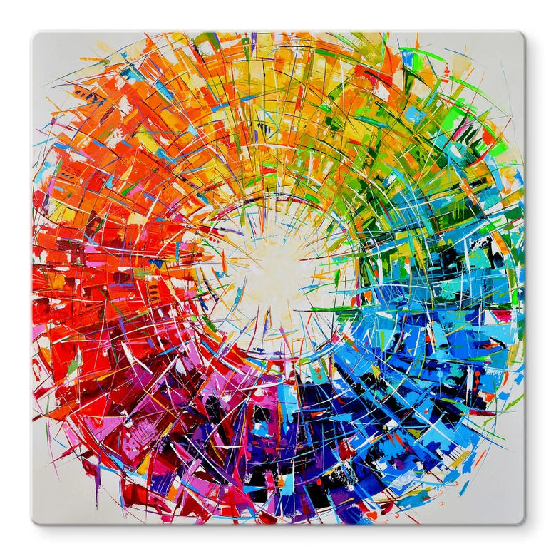 Glasbild Fedrau - Farbkreis - Quadratisch 