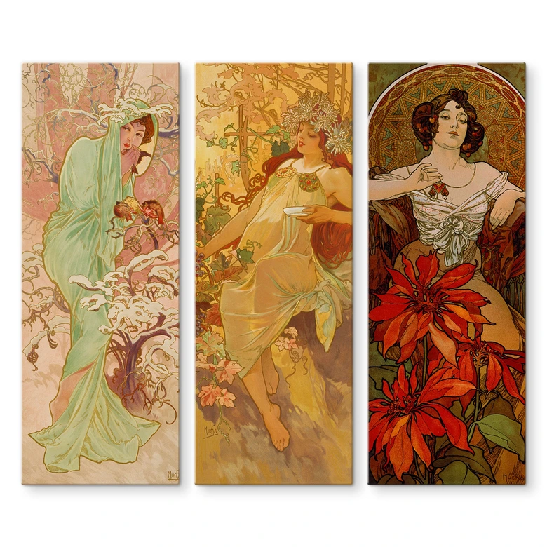 Tableau en verre - Mucha (3-parties) 
