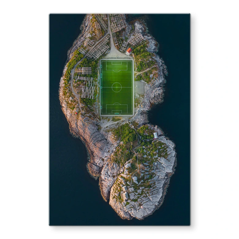 Glasbild Simoon - Fussballplatz am Rande der Welt 