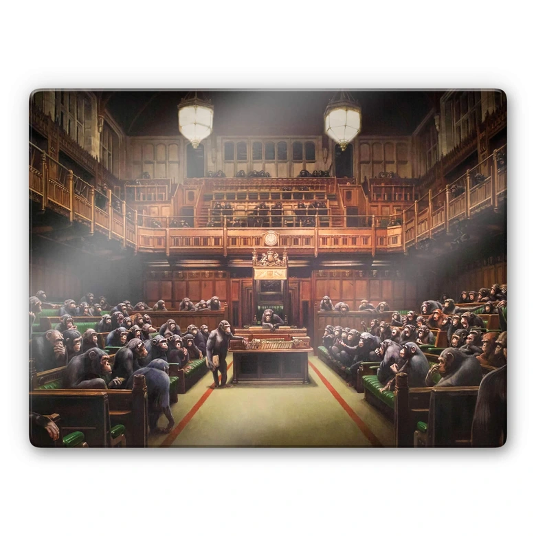 Glasbild Banksy - Devolved Parliament 