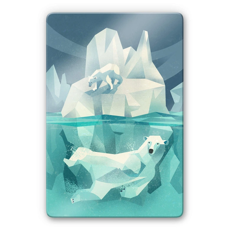 Glasbild Braun - Polar Bear 