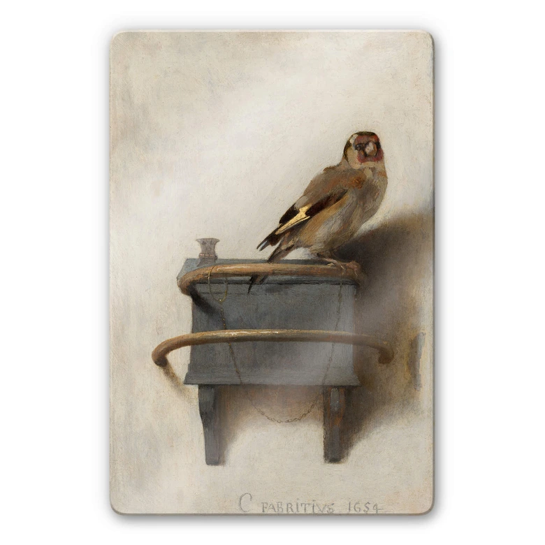 Glasbild Fabritius - Der Distelfink 