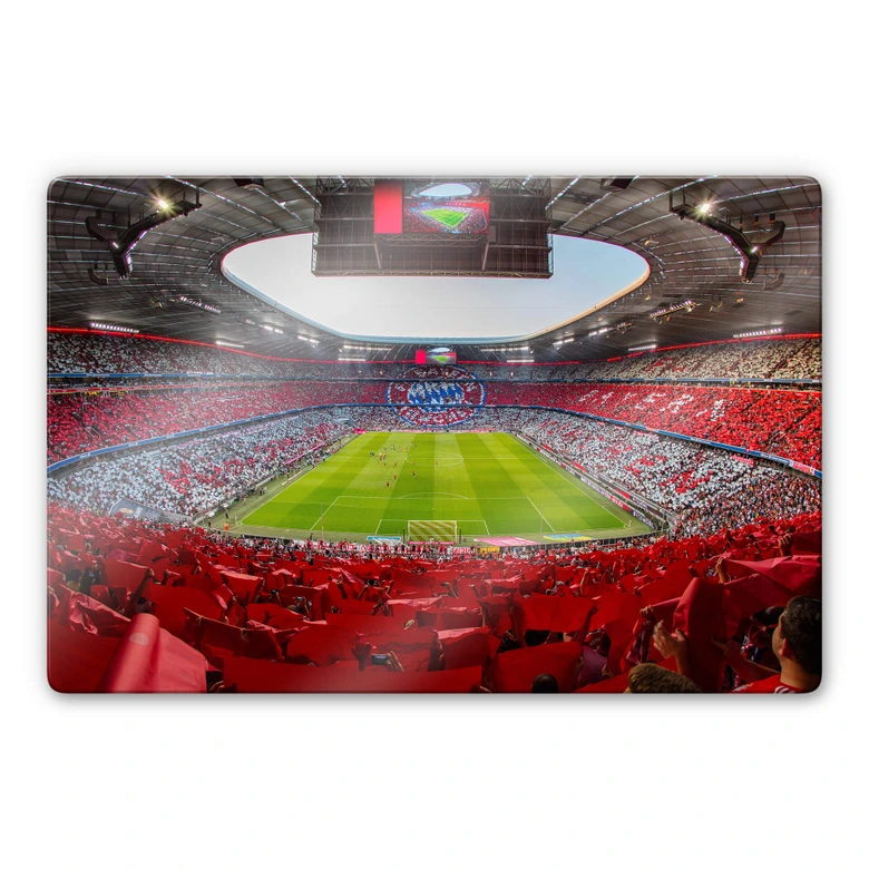 Glasbild FCB Stadion Rot Weiß 