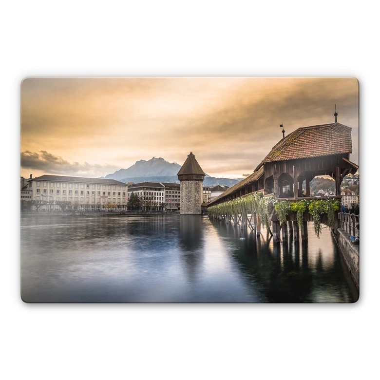 Glasbild Huber - Old Town Lucerne 