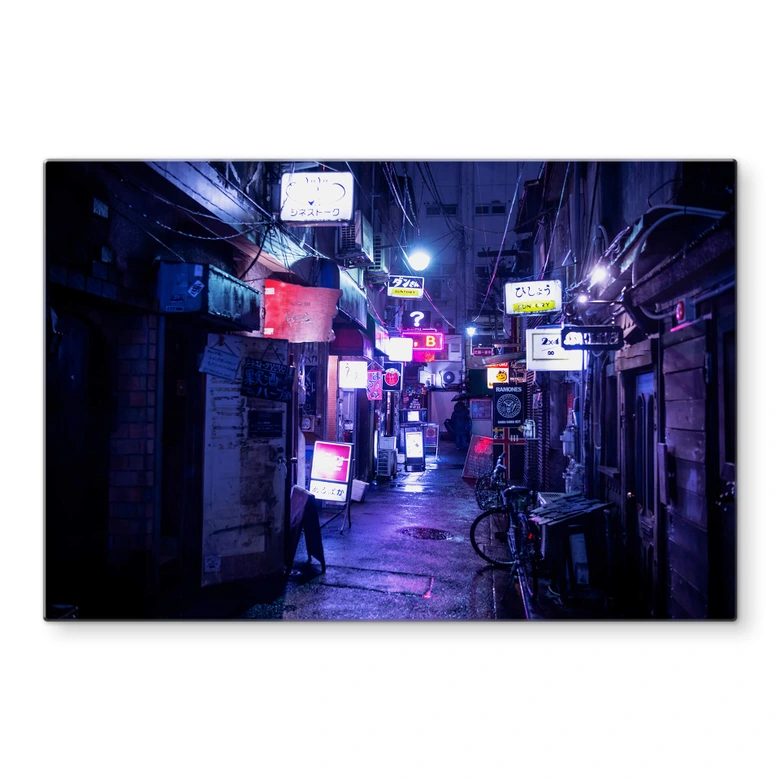 Glasbild Hugonnard - Nachtleben in Japan 