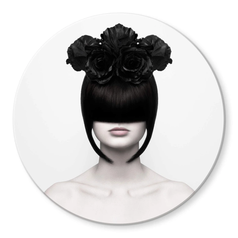 Glasbild Nemcekova - Black Widow - rund 