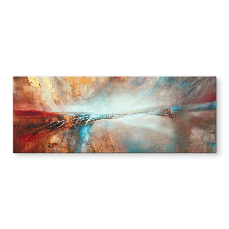 Glasbild Leuchtender Horizont am Wasser - Schmucker - Panorama 