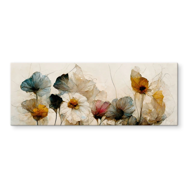 Tableau en verre Bouquet de fleurs séchées - Treechild - Panorama 