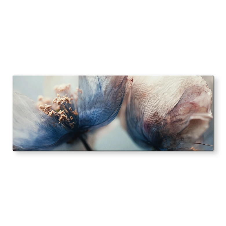 Tableau en verre Filigrane de fleurs séchées dans la lumière - Treechild - Panorama 