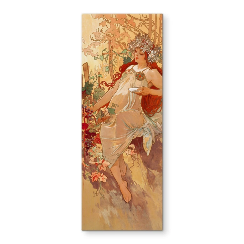 Tableau en verre - Mucha - Les quatre saisons - Automne 