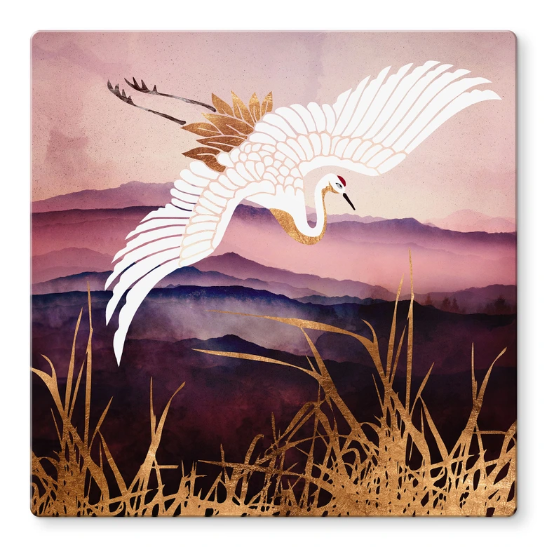 Tableau sur verre Grue élégante - SpaceFrog Designs 