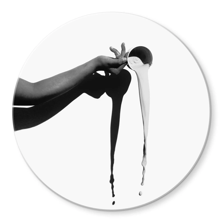 Glasbild Das Milchglas - rund 