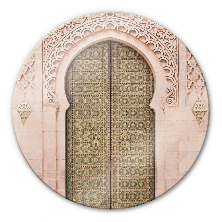 Glasbild Sisi & Seb - Moroccan Door - Rund 