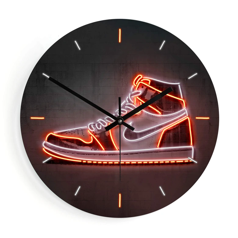 Wanduhr aus Glas - Mielu - Sneaker - Ø 30 cm 