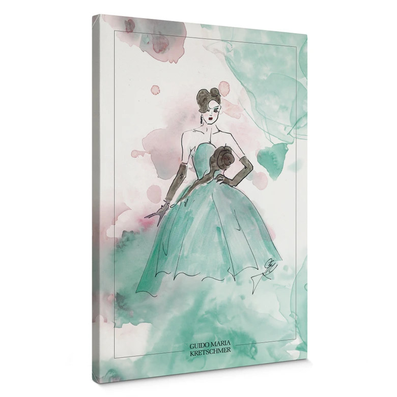 Cuadro Audrey en lienzo turquesa - Colección Guido Maria Kretschmer - 40x60 cm 