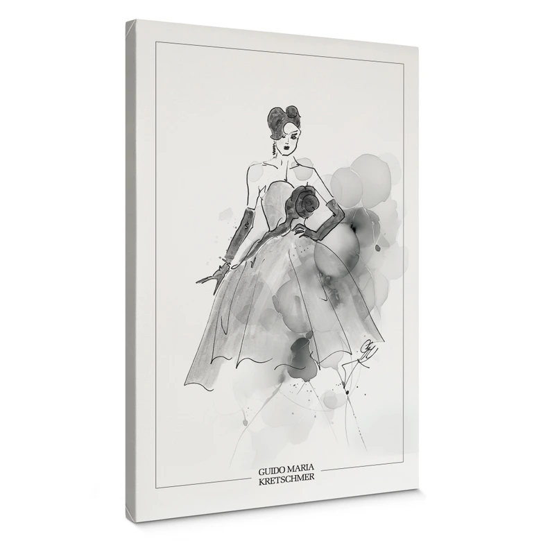 Leinwandbild Audrey in Schwarz-weiß - Guido Maria Kretschmer Kollektion - 40x60 cm 