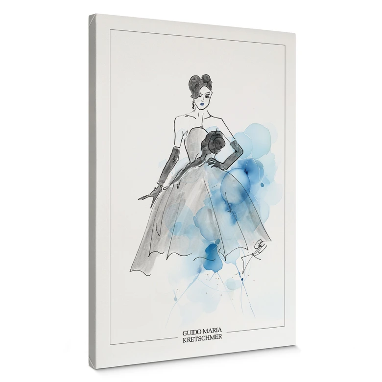 Leinwandbild Audrey in Blau - Guido Maria Kretschmer Kollektion - 40x60 cm 