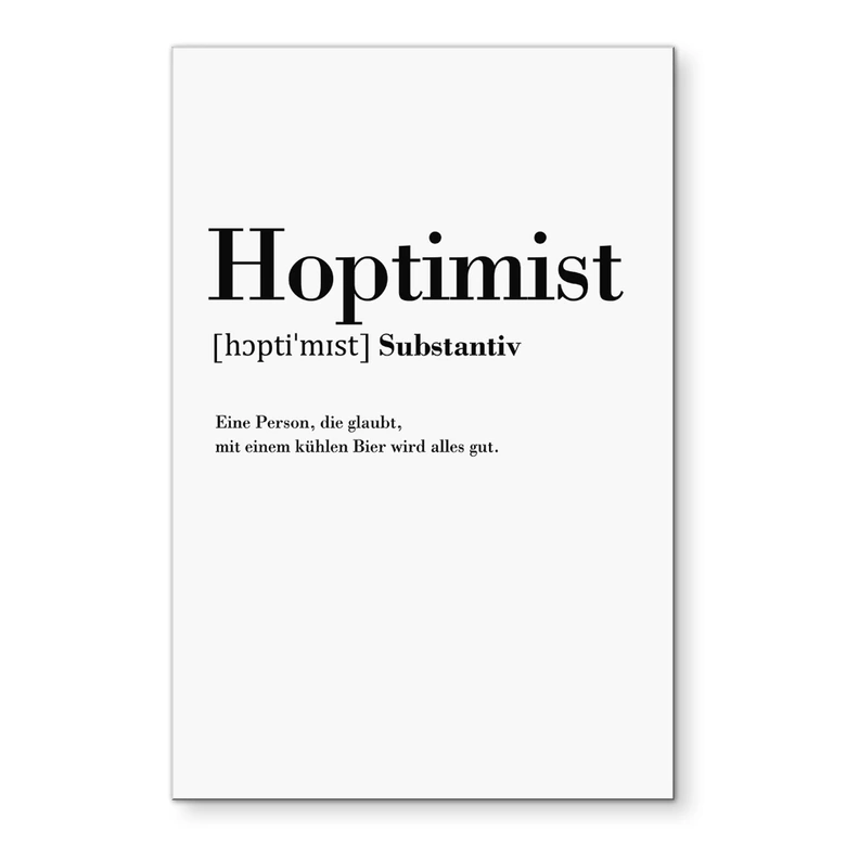 Wandbild Grammatik - Hoptimist - Alu-Dibond 