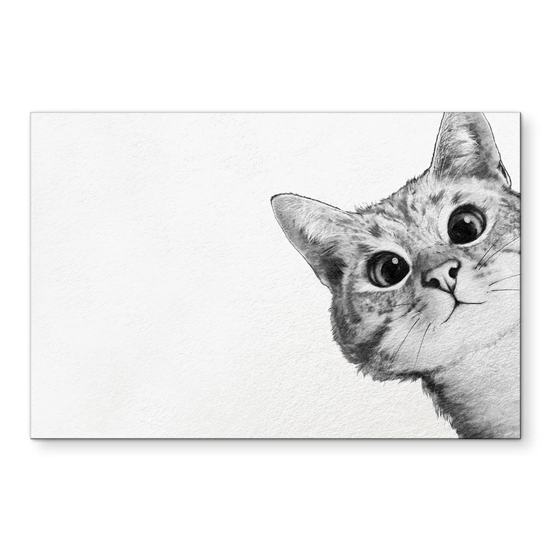Wandbild Sneaky Cat - Graves - Alu-Dibond 
