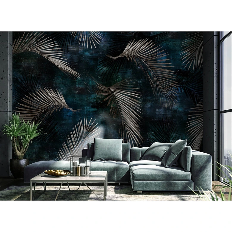 Guido Maria Kretschmer Fototapete Art Edition Glossy Palms silber 
