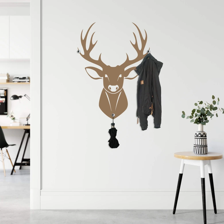 Wandtattoo Deer + 3 Haken 