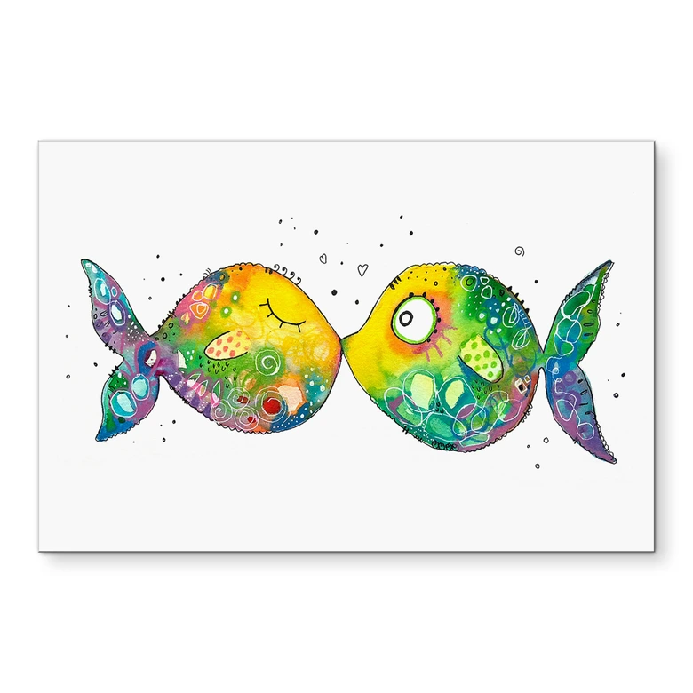 Wandbild Verliebte Fische - Hagenmeyer - Alu-Dibond 