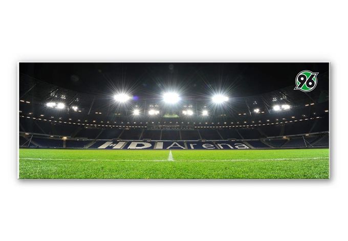 Leichtes Wandbild Hannover 96 - HDI-Arena Nacht - Panorama | mattes Finish 