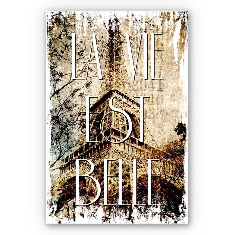 Wanddecoratie La Vie est Belle - Vintage 