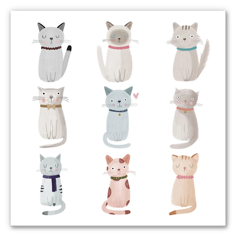 Wandbild Loske - Cat Family 