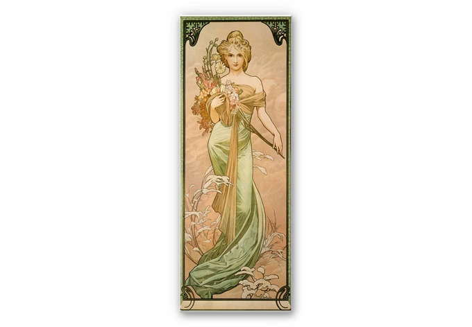 Leichtes Wandbild Mucha - Jahreszeiten: Der Frühling | mattes Finish 
