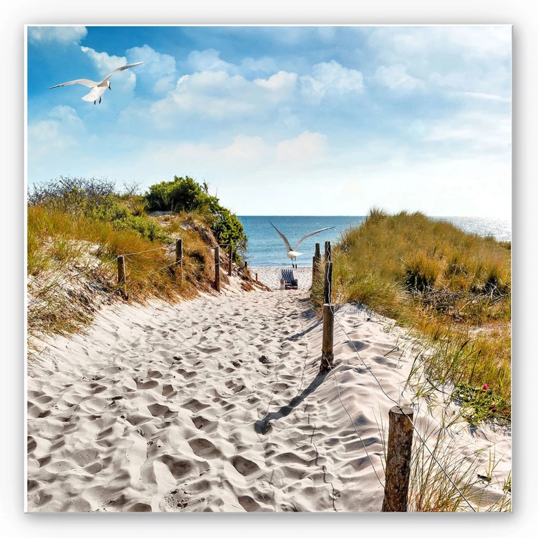 Wandbild Way to the Beach - quadratisch 