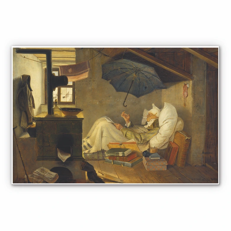 Wanddecoratie Spitzweg - De Arme Poeet 