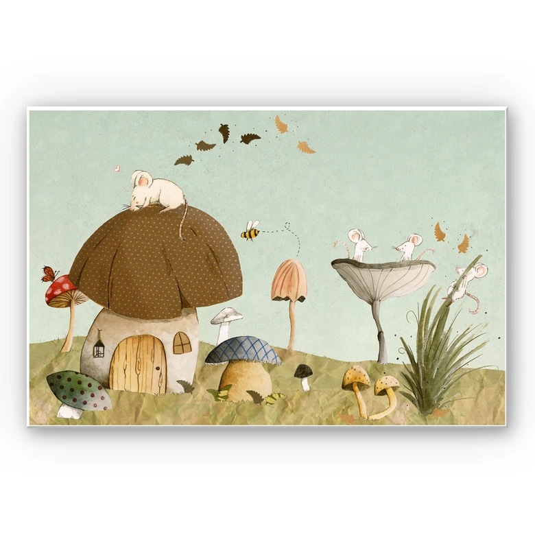 Leichtes Wandbild Loske - Mäusegarten | mattes Finish 