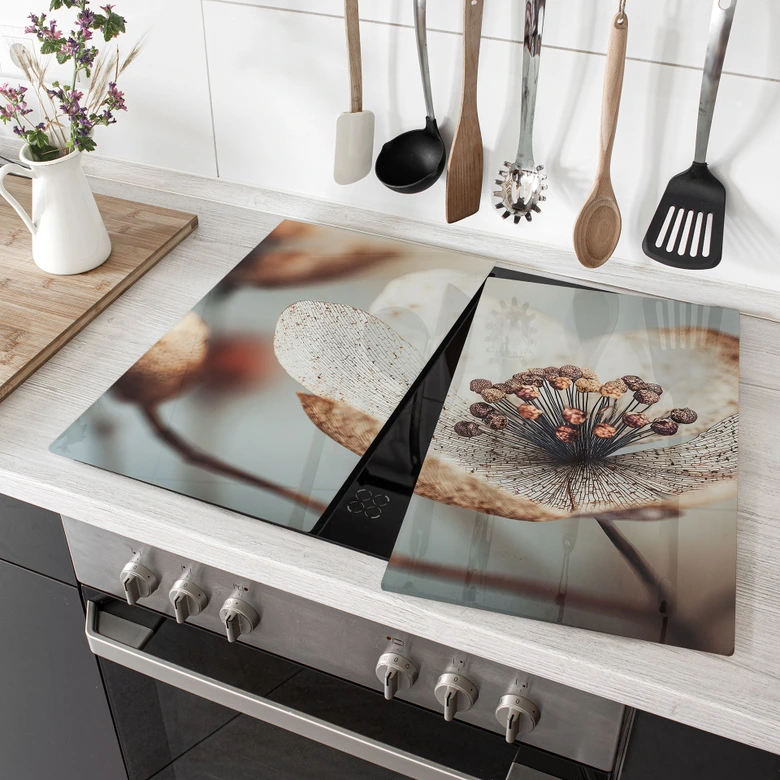 Herdabdeckplatte Boho Trockenblume Makro - Treechild 