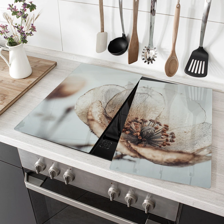 Herdabdeckplatte Trockenblüte Beige Naturpoesie - Treechild 