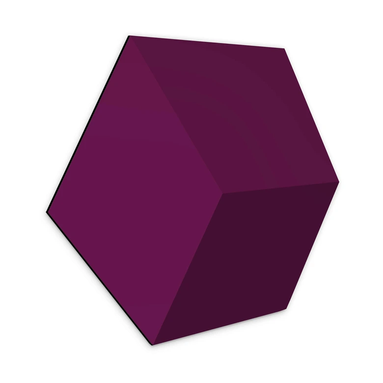 3D Hexagon - Alu-Dibond Dunkelmagenta 