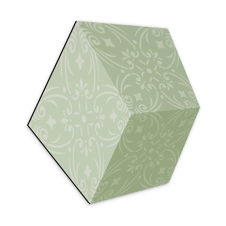 3D Hexagon Dibond - Groen met Patroon 
