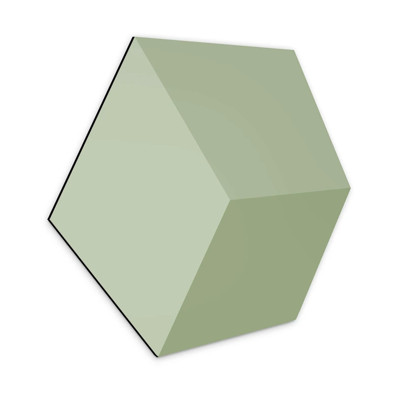 3D Hexagon - Alu-Dibond Hellgrün 