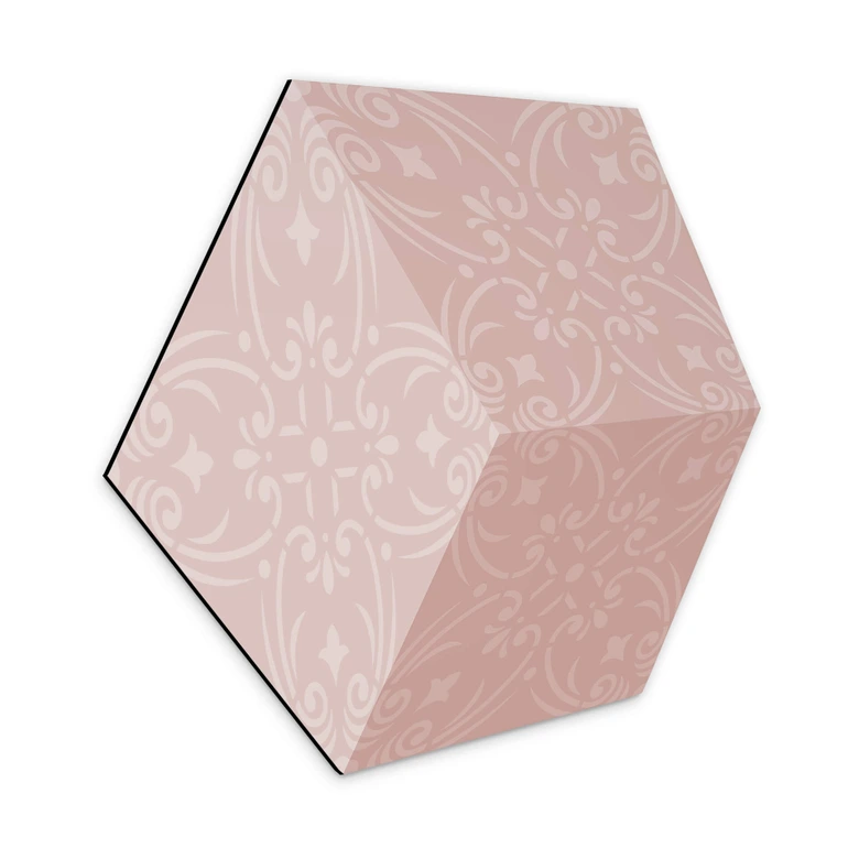 3D Hexagon - Alu-Dibond Rot Muster 