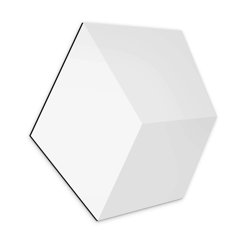 3D Hexagon - Alu-Dibond Weiß 