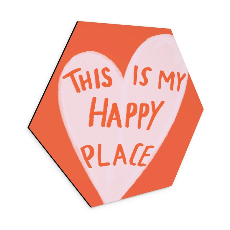 Hexagon Wandbild This is my happy place mit Herz - Fritsch - Alu-Dibond 