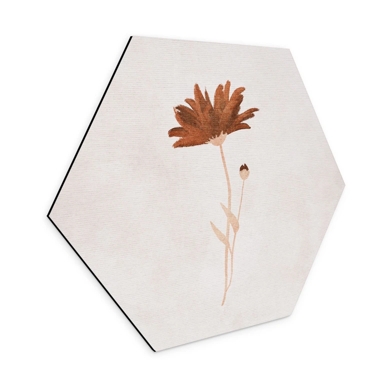 Hexagon Wandbild Wildblume abstrakt - Goed Blauw - Alu-Dibond 