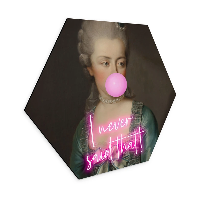 Hexagon Dibond Marie Antoinette: I never said that - Grace Digital Art 