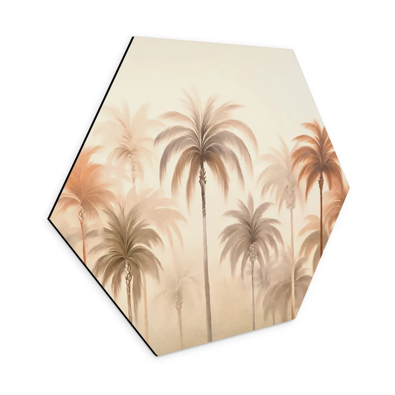 Hexagone - alu-Dibond Paysage tropical avec palmiers - Haase 