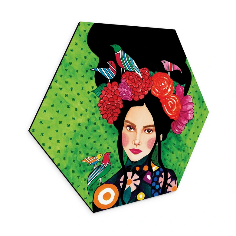 Hexagon Wandbild Ein gut gehütetes Geheimnis - Alu-Dibond - Hülya 