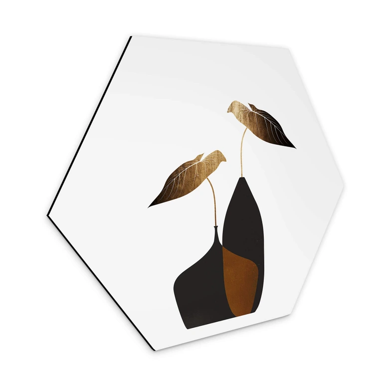 Hexagon - Alu-Dibond Kubistika - Skandinavisches Bouquet 